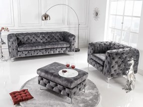 Modern Baroque kreslo sivé