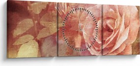 Obraz ruží (s hodinami) (90x30 cm)