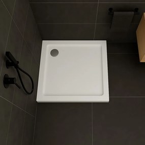 Erga Laos, štvorcová sprchová vanička 70x70x5cm, akrylát, biela lesklá, ERG-V06-ACR-7070S-WH-CR