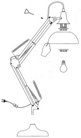 Eglo 94699 - Stolná lampa BORGILLIO 1xE27/40W/230V