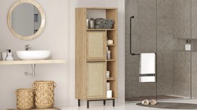 Kúpeľňová skrinka Houseland Dolby dub Castello/juta