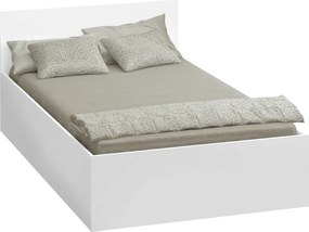 Posteľ s kovovým roštom a úložným priestorom, 120x200, biela, DOLI