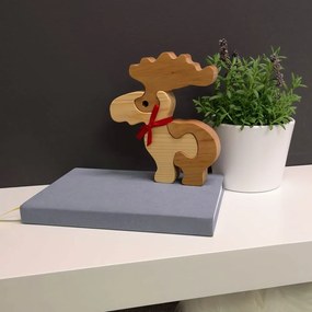 AMADEA Drevené puzzle sob, masívne drevo dvoch druhov drevín, 16 cm