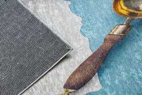 Protišmykový koberec / behúň ANDRE 33220 modrý / zlatý