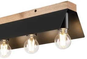 Stropné svietidlo ESME 5xE27/15W/230V čierna/dub