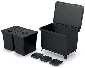 Odpadkový kôš SYSTEMO 2x10 L + 23 L čierny
