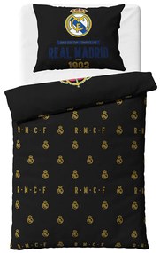 Carbotex Bavlnené obliečky 140x200 + 70x90 cm - Real Madrid Royal Black