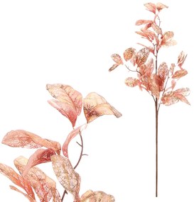 Set vianočných vetvičiek s pozlátenými lístkami, 2 ks, ružová, 85 cm