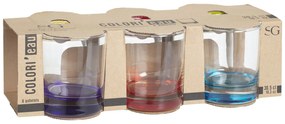 Sklenený pohár na vodu Color 300 ml sada 6ks