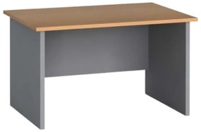 Kancelársky písací stôl PRIMO FLEXI, rovný 140x80 cm, sivá / buk
