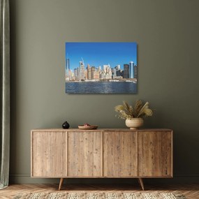 Sklenený obraz - Manhattan v New Yorku (70x50 cm)