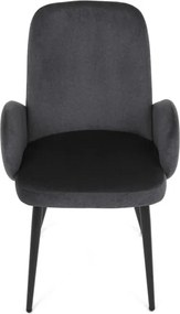 Jedálenská stolička zamatová, sivá DCL-X7129 GREY2
