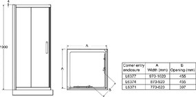 Ideal Standard Synergy sprchový kút pravouhlý - ukončený predaj 80x80 cm