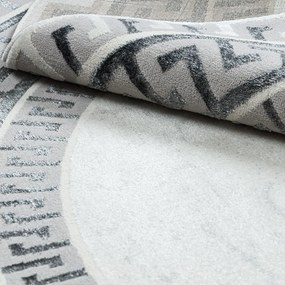 Dywany Łuszczów, Kusový koberec Allure 1960 white/grey kruh, 200x200 (priemer) kruh, šedá, kancelária