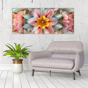 Obraz - Kaleidoskopický kvet (120x50 cm)