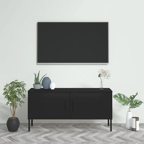 TV skrinka čierna 105x35x50 cm oceľ