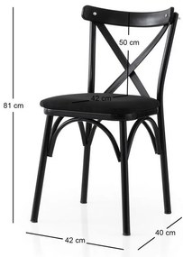 Súprava jedálenských stoličiek Ekol Black and Black, 2 ks