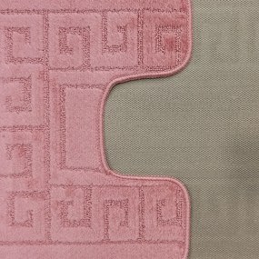 DY Kúpeľňová sada koberčekov s výrezom Montana Ethnic - ružová