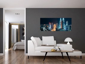 Obraz - Noc v Kuala Lumpur (120x50 cm)