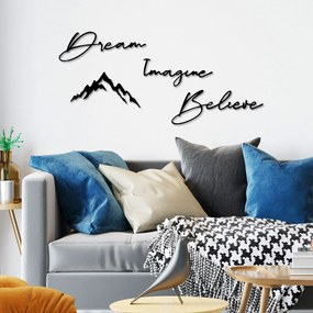Nástěnná kovová dekorace Amazing Believe černá