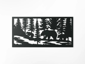 drevko Drevený obraz Medvede v lese