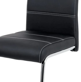 BONTEC Jedálenská stolička, čierna, ekokoža, HC-481 BK Farba: Šedá