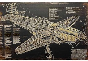 Ceduľa Lietadlo 4 40 x 30 cm