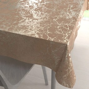 Biante Veľký zamatový obdĺžnikový obrus Isabela IBL-016 Zlatý mramor na púdrovo béžovom 260x320 cm