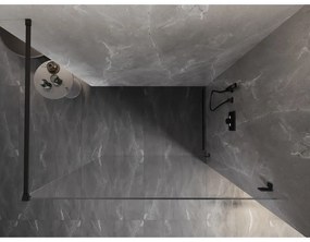 Mexen Lunar sprchová stena pravá 140 x 200 cm, 8mm číre sklo, čierna matná, 830-140-000-70-00-P