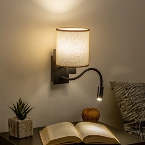 Brilagi - LED Nástenná lampa NUBILA 1xE27/25W/230V + LED/3W čierna/hnedá