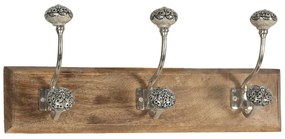 Drevený vešiak s keramickými knopkami - 44 * 10 * 17 cm