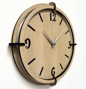 Drevené nástenné hodiny s 3D číslami | Moderný dizajn do interiéru | SENTOP HDF0601-MAPLE