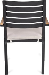 Antracitová kovová záhradná stolička Henna – Bizzotto