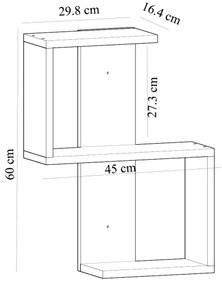 Nástenná polica OCTA 60x45 cm biela