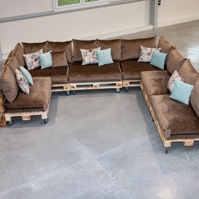 Golden Garden Paletové sedenie GG93/1 - Podsedáky a Vankúše "FIT IN" 120cm x 80cm x 15cm - penový granulát - capuccino