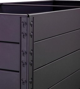 Trestles Zvýšená kovová posteľ Jumbo - čierna