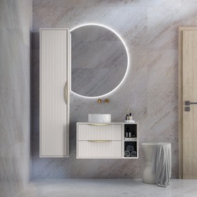 Závěsná skříňka pod umyvadlo Avila s deskou 60 cm kašmír/zlatá