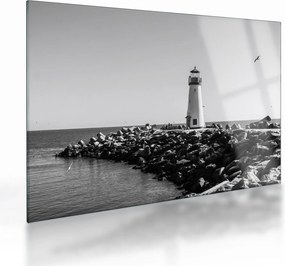 Sklenený obraz - Maják na pobreží, Santa Cruz, Kalifornia (70x50 cm)