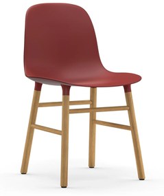 Stolička Form Chair – červená/dub