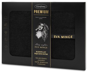 FROTÉ UTERÁK EVA MINGE VENUS SADA 1KS 30X50 CM, 1KS 50X90 CM, 1KS 70X140 CM ČIERNA