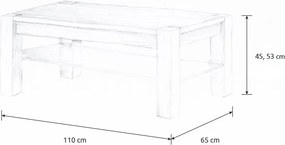 Wooded Konferenční stolek Denver Glass z masivu DUB Výška stolku: 53 cm