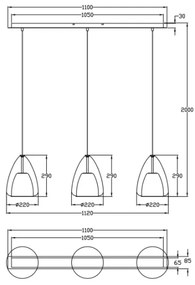 Fabas Luce 3673-48-125 - Luster na lanku BRITTON 3xE27/40W/230V zlatá