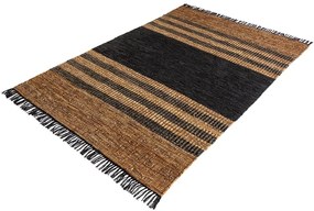 Dizajnový koberec Panay 230 x 160 cm čierno-hnedý - koža