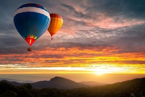 Samolepiaca fototapeta prelet balónov nad horami - 300x200