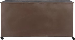Čierna kovová komoda so zásuvkami na kolieskach - 152 * 44 * 86 cm