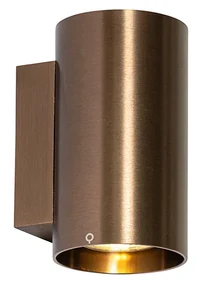 Smart wandlamp donkerbrons rond 2-lichts incl. 2 Wifi GU10 111mm - Sandy