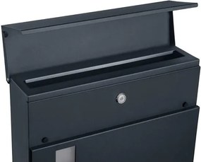 Poštová schránka s držiakom na noviny, antracitovo sivá