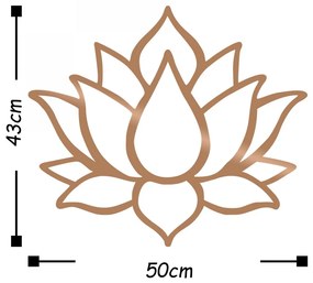 Nástenná kovová dekorácia Lotus 50x43 cm meď