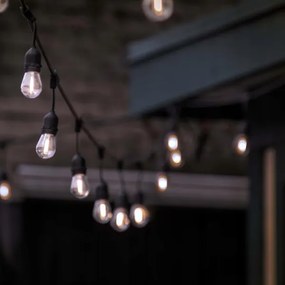 LED vonkajšia dekoratívna reťaz 15xE27/1W/230V 15,94 m IP44 čierna