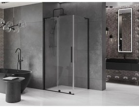 Mexen Velar L, sprchový kút s posuvnými dverami 120 x 80 cm, 8mm číre sklo, čierna matná, 871-120-080-03-70